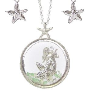 Mermaid Starfish Crystal Encased Necklace